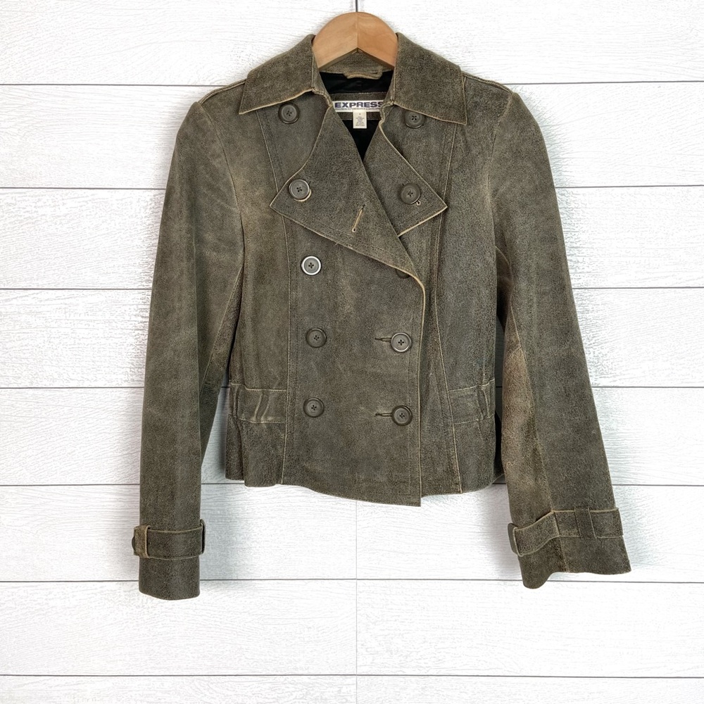 Vintage Express 100% Genuine Leather Moto Jacket Brown 2